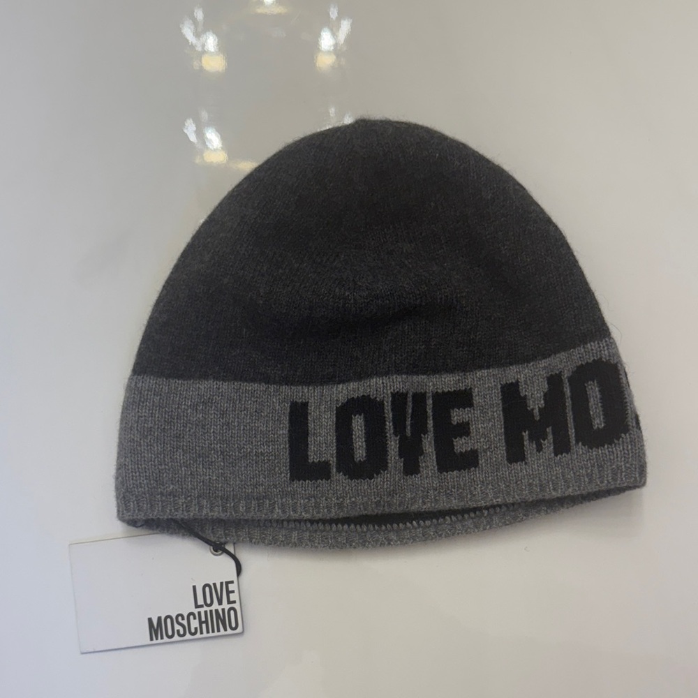Love Moschino Dark Gray Knit Hat